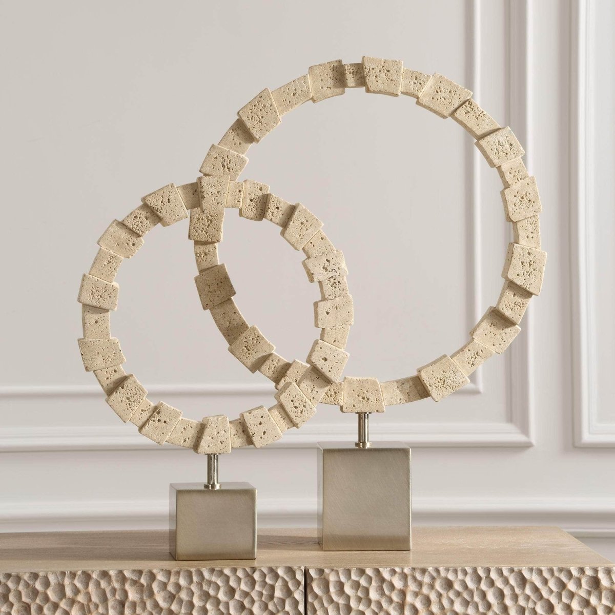 Ivory Fusion Stone Rings, S/2 - Uttermost - Sculptures by Modest Hut