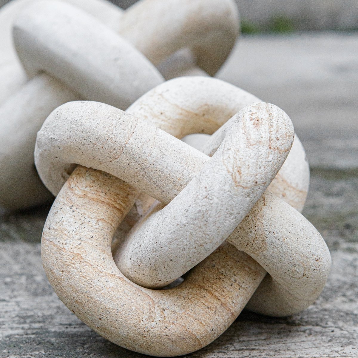 Limestone Link Sculptures, Set/2 - Uttermost - Sculptures by Modest Hut