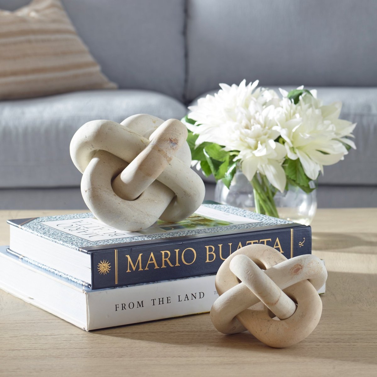 Limestone Link Sculptures, Set/2 - Uttermost - Sculptures by Modest Hut