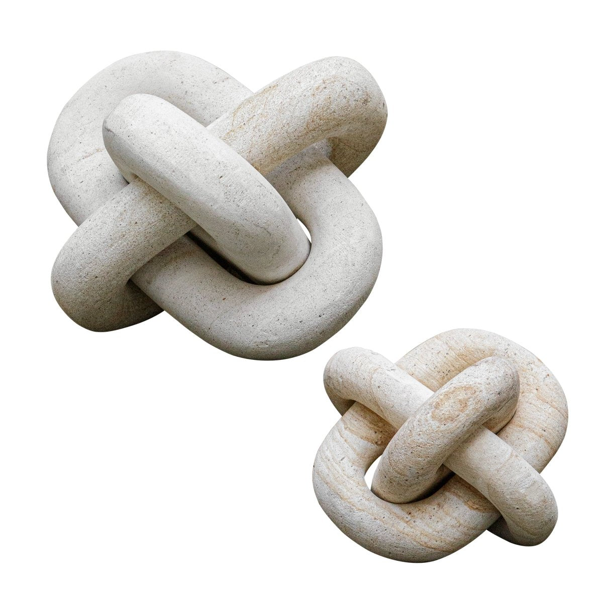 Limestone Link Sculptures, Set/2 - Uttermost - Sculptures by Modest Hut