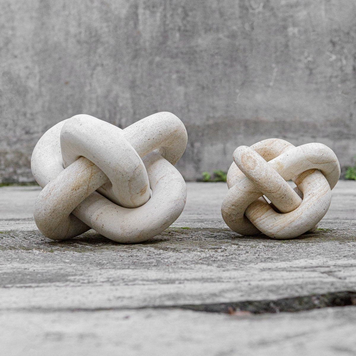 Limestone Link Sculptures, Set/2 - Uttermost - Sculptures by Modest Hut