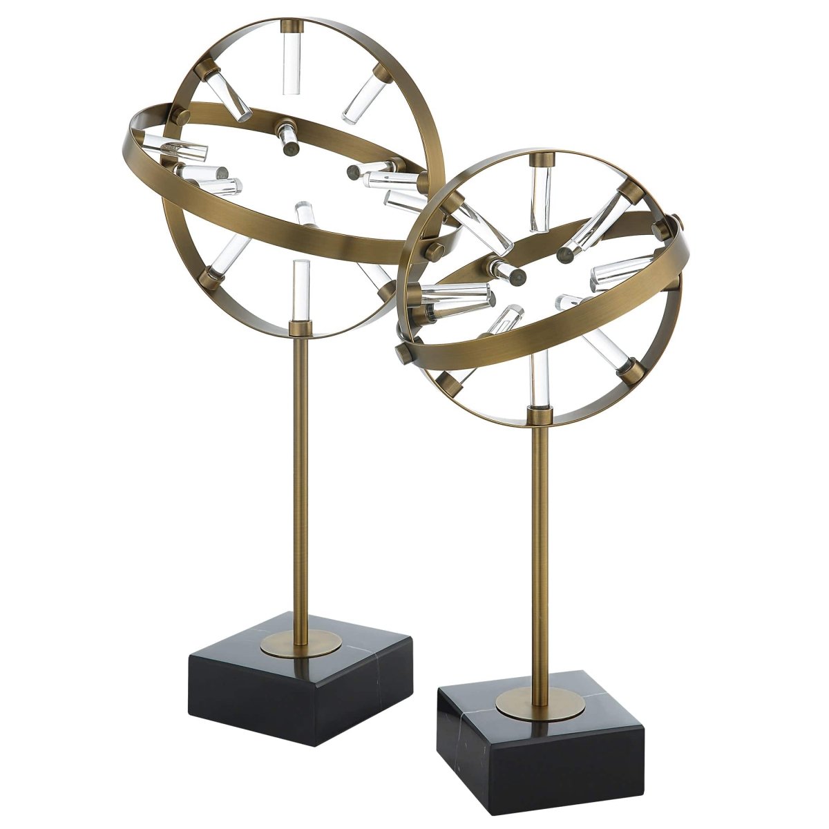 Realm Spherical Brass Sculptures, Set Of 2 - Uttermost - Sculptures by Modest Hut