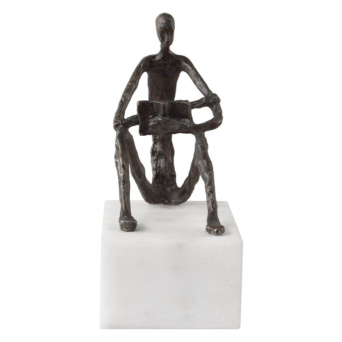 Sit Back, Relax And Read, Iron Sculpture - Uttermost - Sculptures by Modest Hut