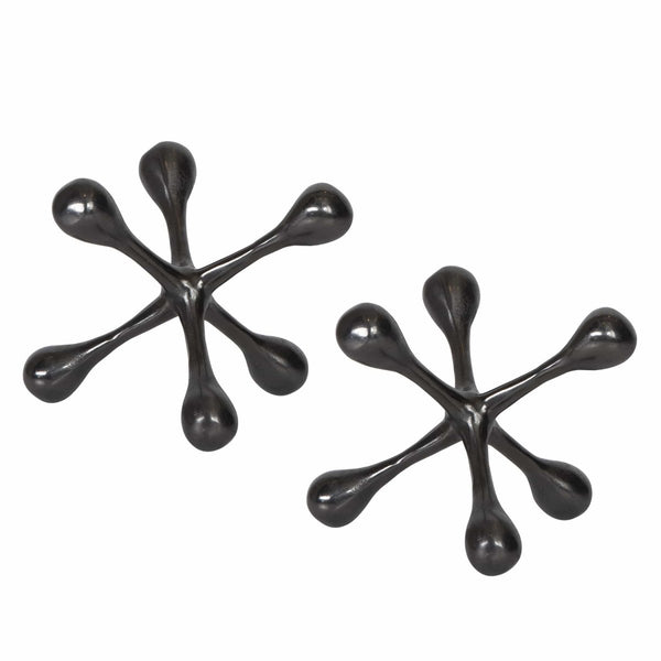 Six Side Black Nickel Sculptures (S/2) - Uttermost - Sculptures by Modest Hut