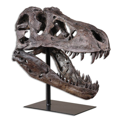 Tyrannosaurus Scull Sculpture - Uttermost - Sculptures by Modest Hut