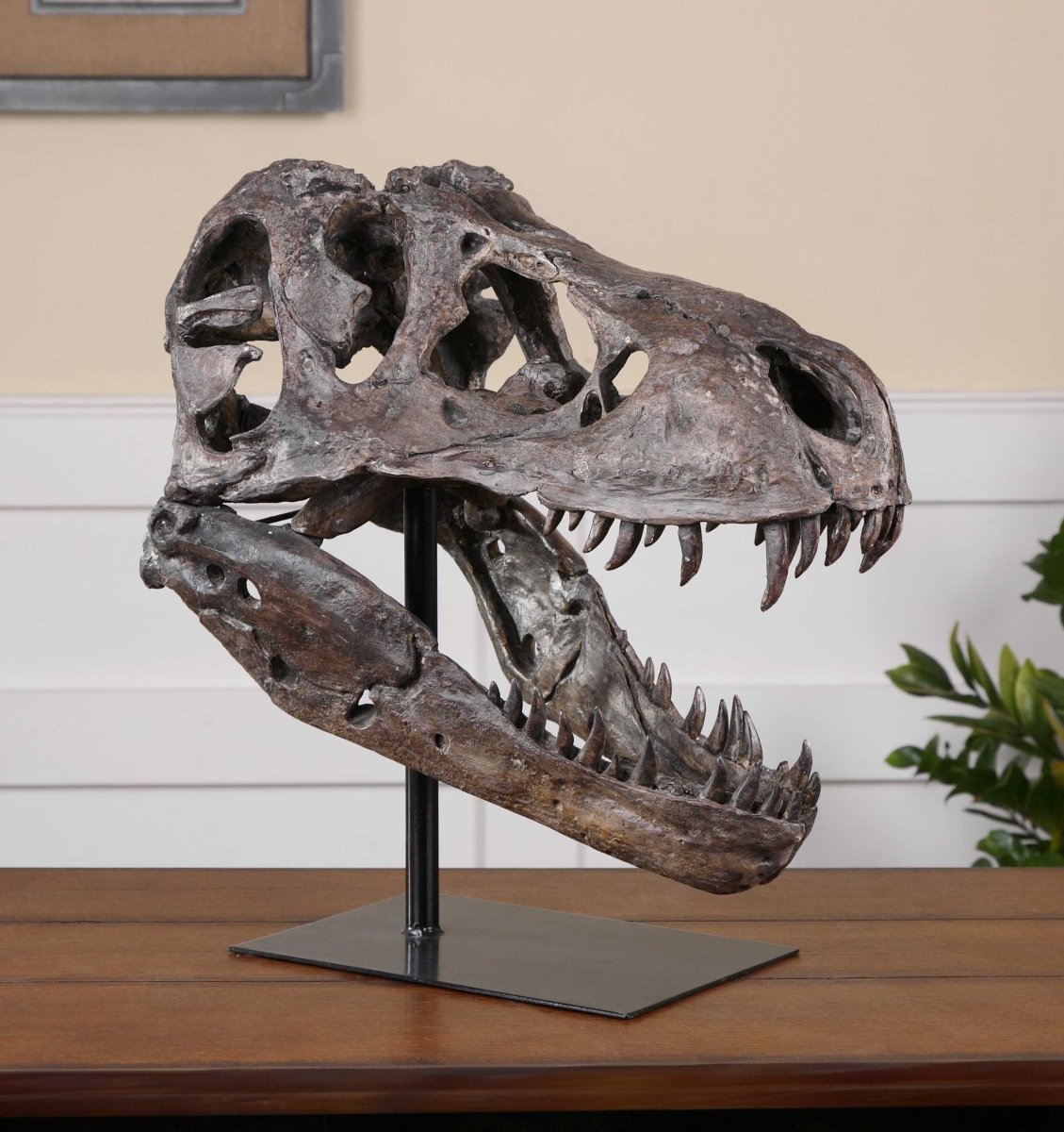 Tyrannosaurus Scull Sculpture - Uttermost - Sculptures by Modest Hut