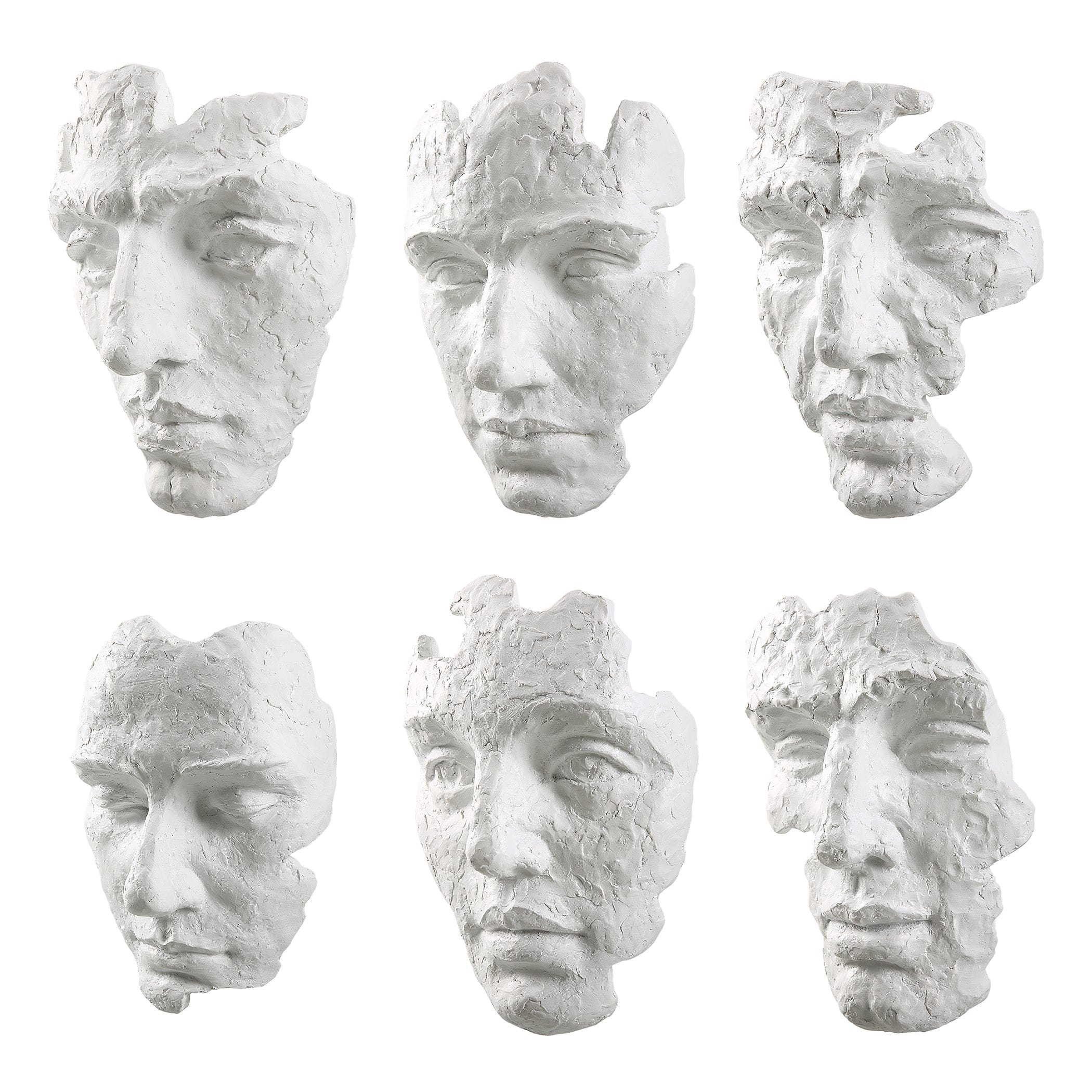 Self-Portrait White Mask Wall Decor, Set/6 Uttermost