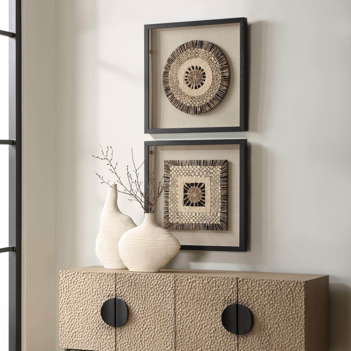 Intertwine Knit Paper Shadow Box, S/2 - Uttermost - Shadow Boxes by Modest Hut