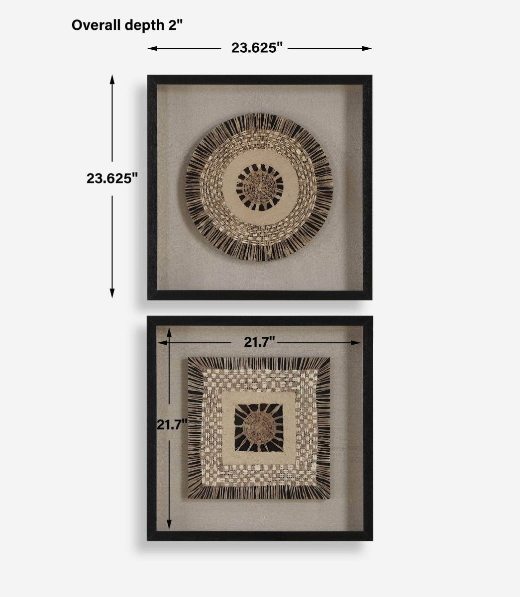 Intertwine Knit Paper Shadow Box, S/2 - Uttermost - Shadow Boxes by Modest Hut