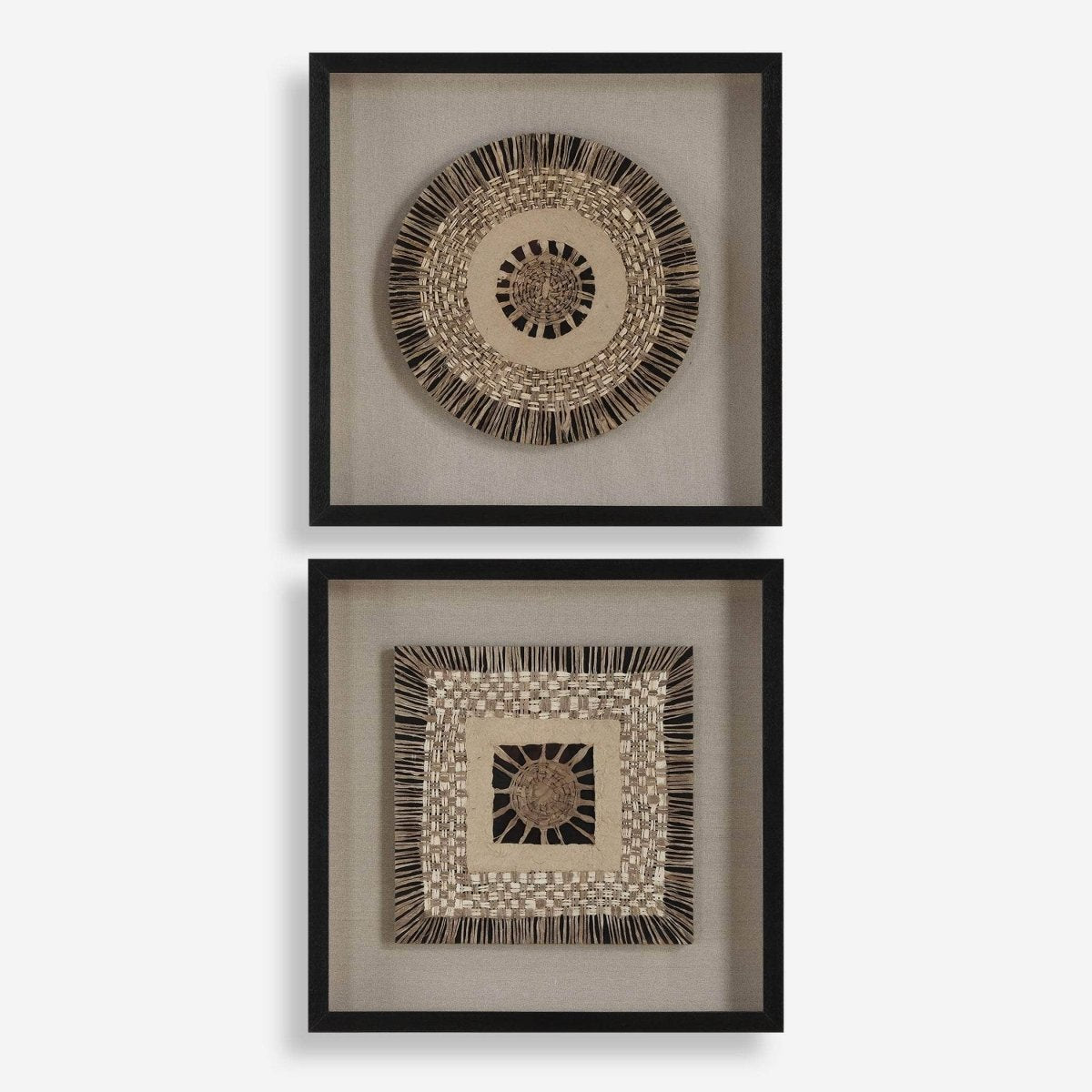 Intertwine Knit Paper Shadow Box, S/2 - Uttermost - Shadow Boxes by Modest Hut