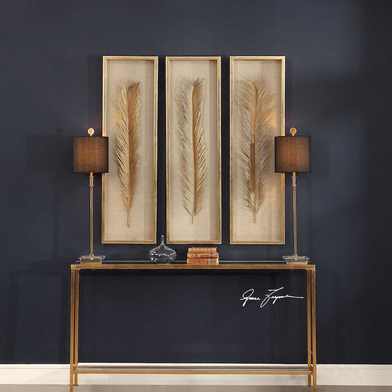 Palma Gold Leaf Shadow Boxes, S/3 - Uttermost - Shadow Boxes by Modest Hut