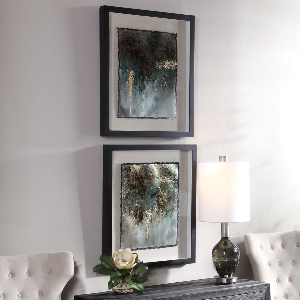 Rustic Patina Framed Prints, Set/2 - Uttermost - Shadow Boxes by Modest Hut