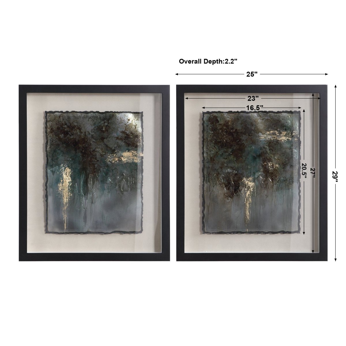 Rustic Patina Framed Prints, Set/2 - Uttermost - Shadow Boxes by Modest Hut