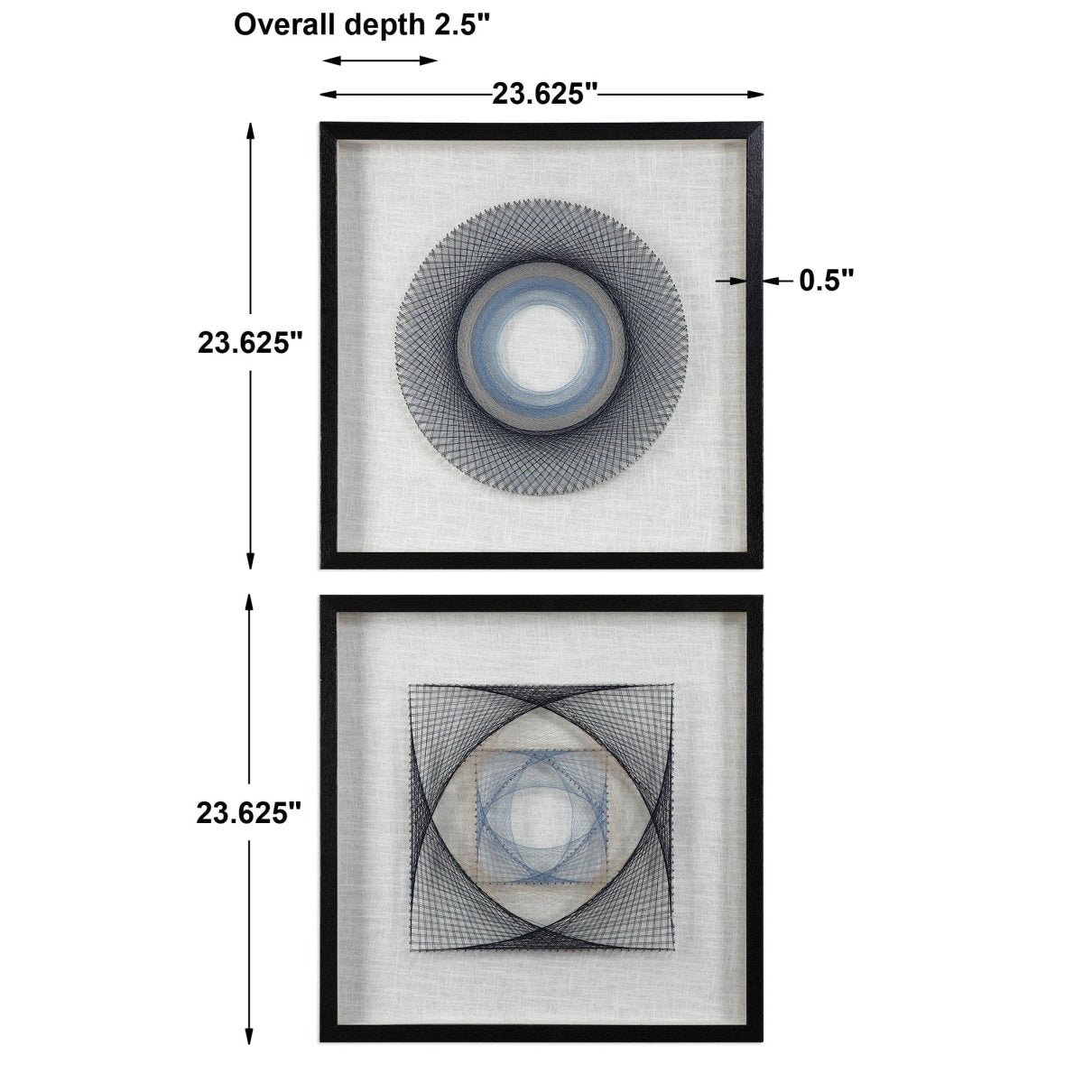 String Duet Geometric Art S/2 - Uttermost - Shadow Boxes by Modest Hut