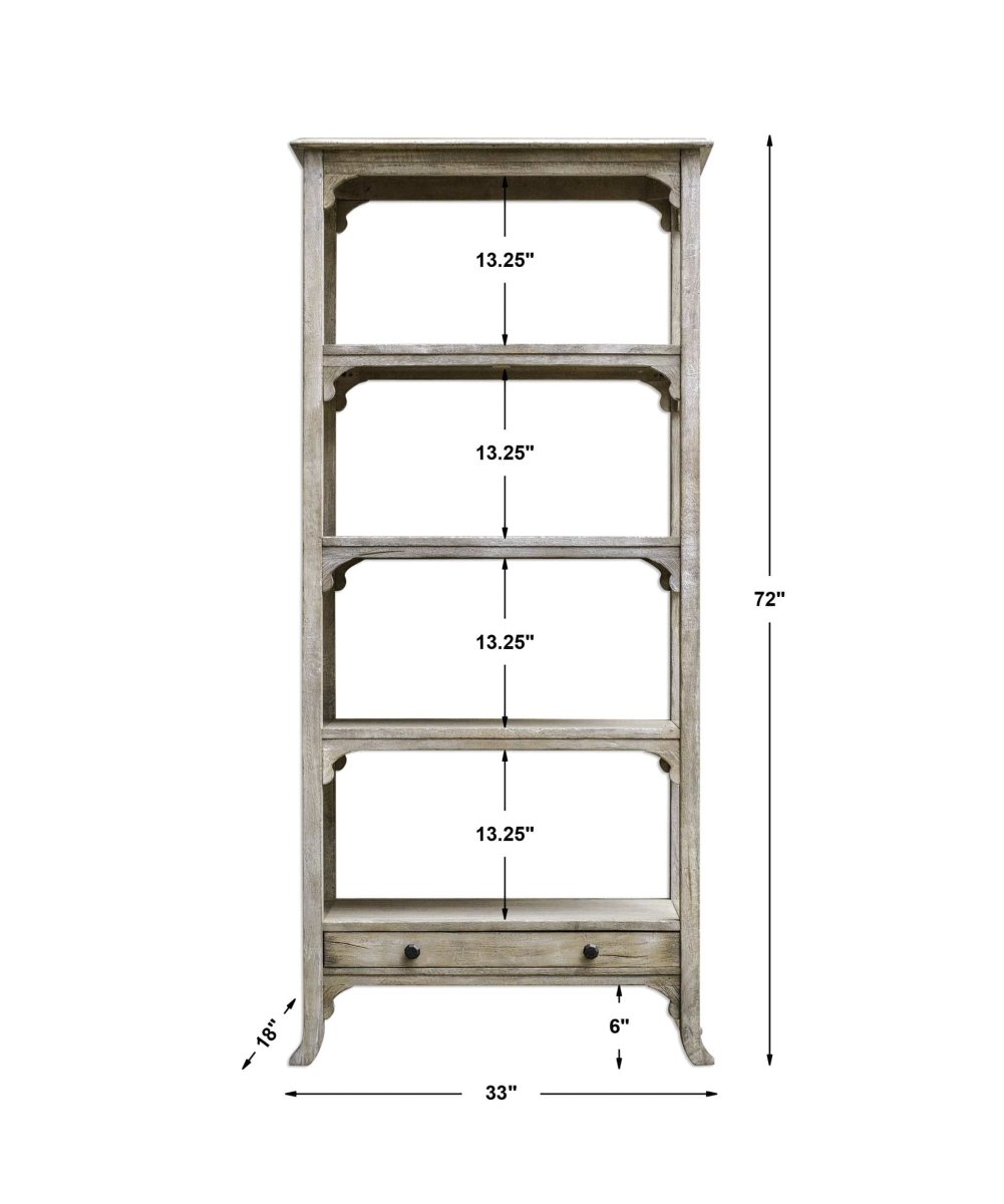 Bridgely Aged White Etagere - Uttermost - Shelving by Modest Hut