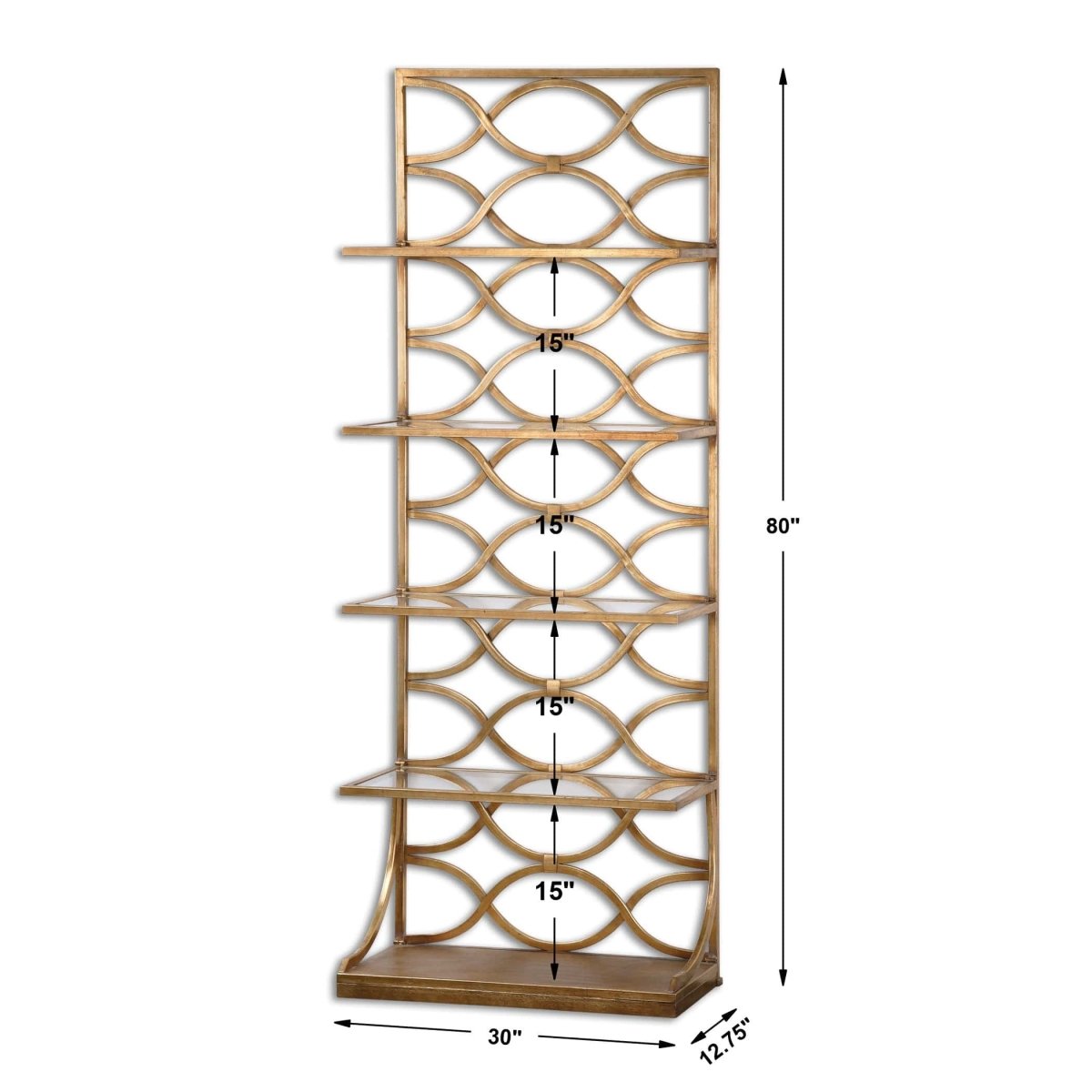 Lashaya Gold Etagere - Uttermost - Shelving by Modest Hut