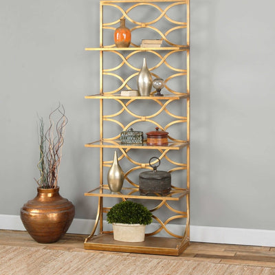 Lashaya Gold Etagere - Uttermost - Shelving by Modest Hut