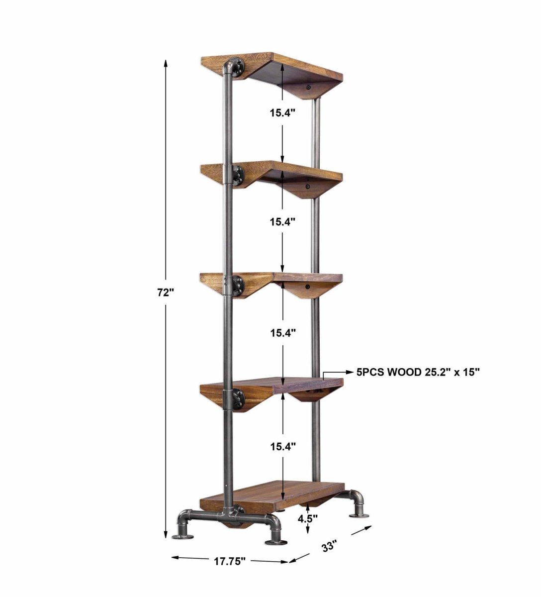 Rhordyn Pipe Shelving - Uttermost - Shelving by Modest Hut