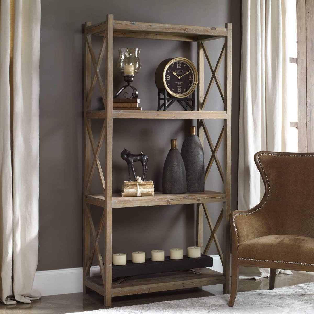 Stratford Wood Etagere - Uttermost - Shelving by Modest Hut