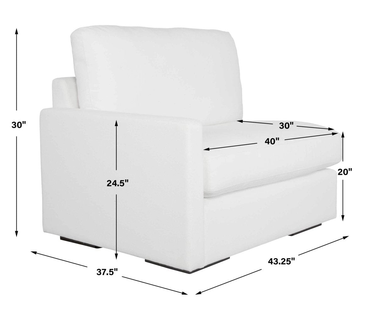 Refuge Arctic White Left Arm Facing Sofa - Uttermost - Sofas by Modest Hut