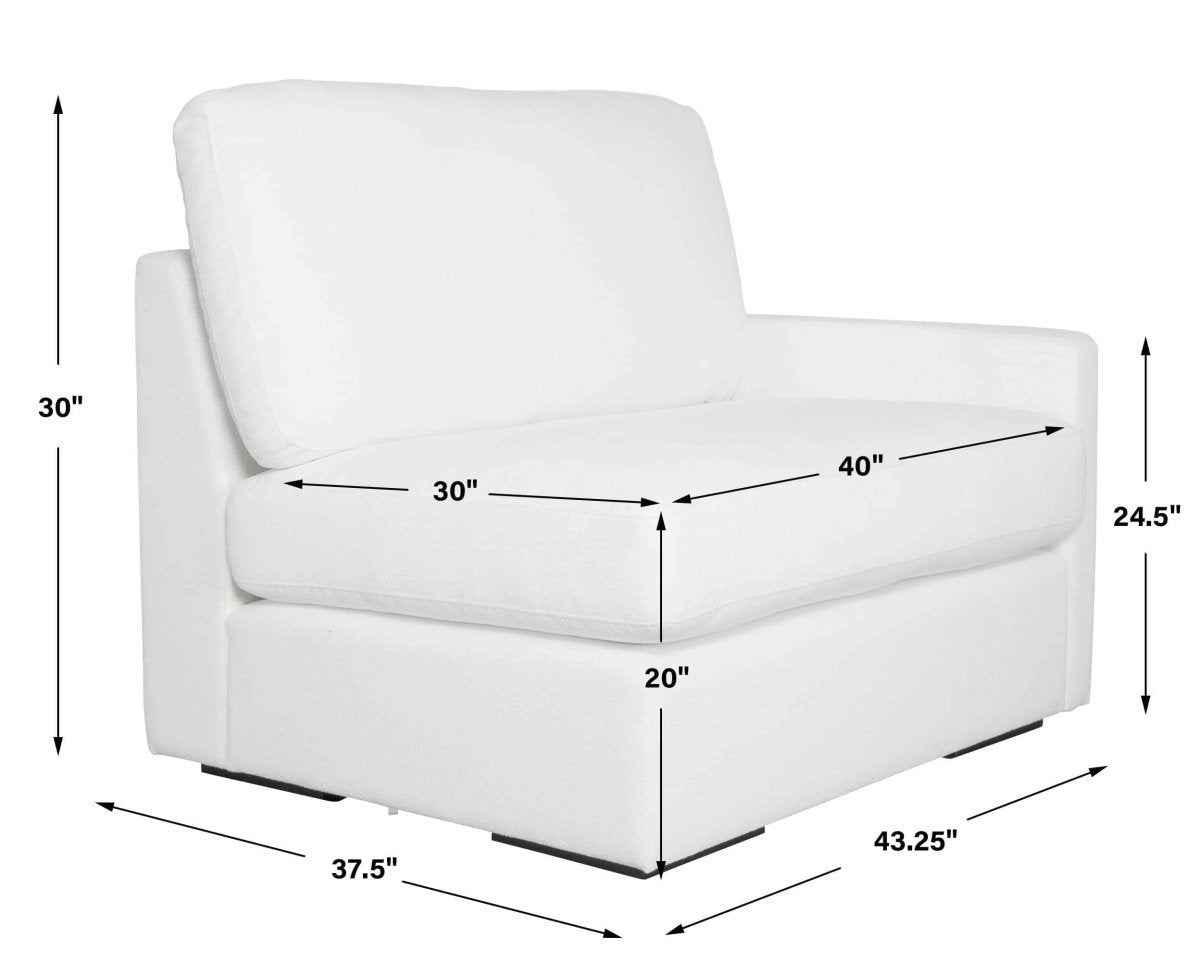 Refuge Arctic White Right Arm Facing Sofa - Uttermost - Sofas by Modest Hut