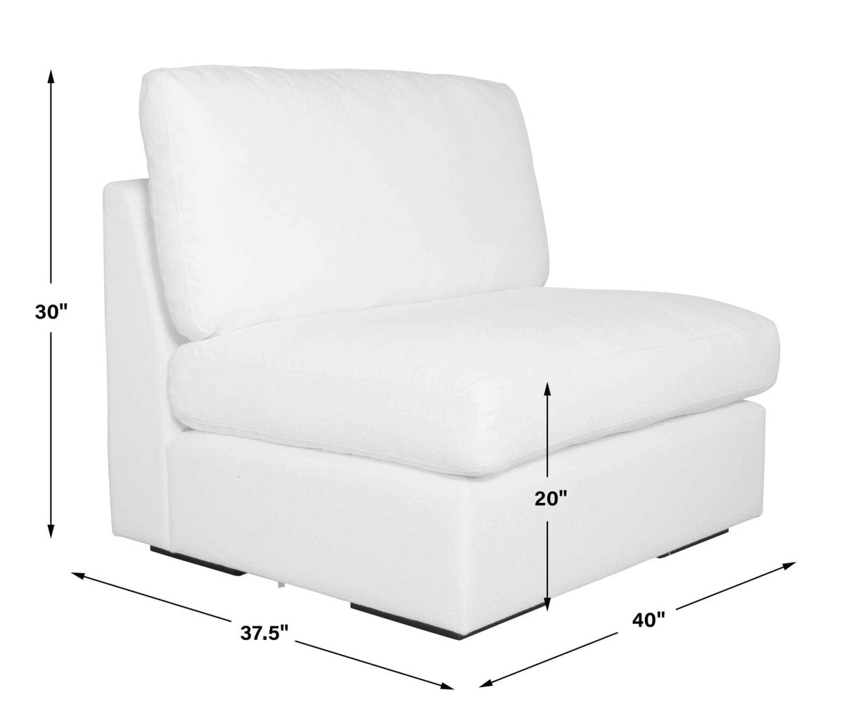 Refuge Armless Arctic White Sofa - Uttermost - Sofas by Modest Hut