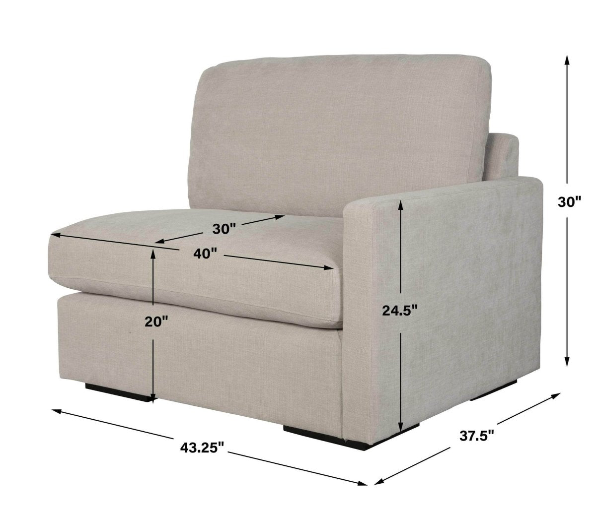 Refuge Sand Right Arm Facing Sofa - Uttermost - Sofas by Modest Hut