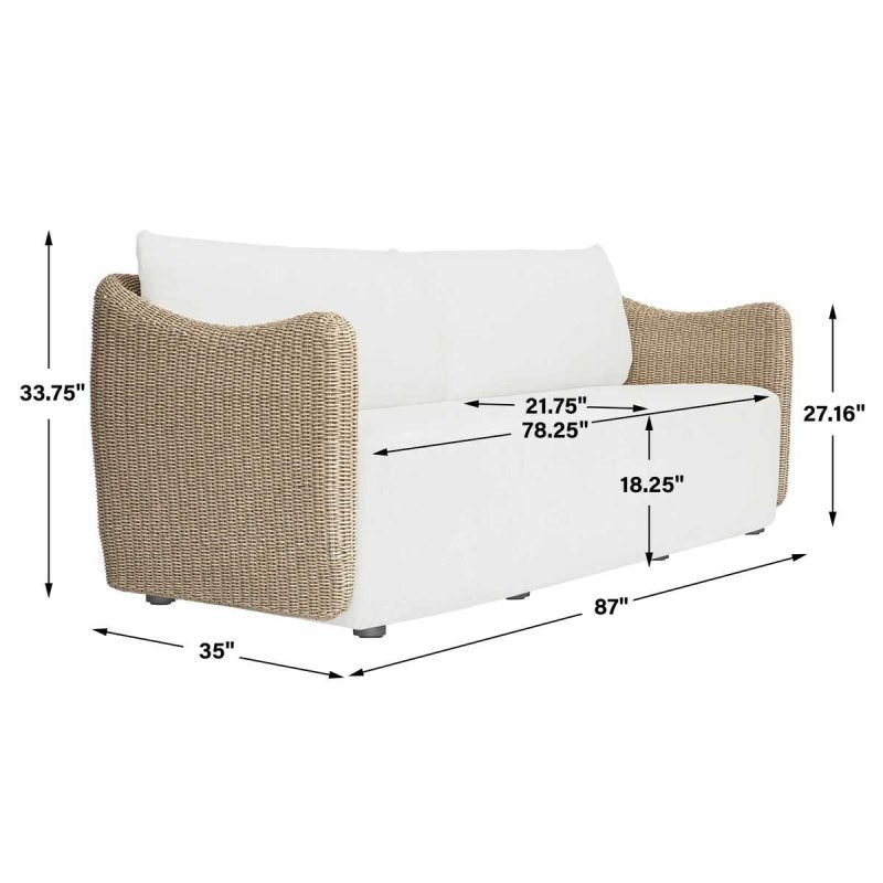 Dimension guide for the Sunset outdoor sofa