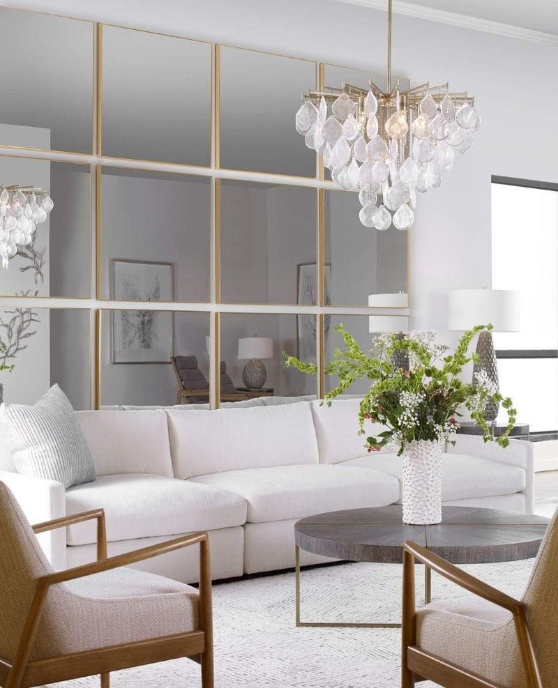 Sleek gold square wall mirror with a slim metallic frame