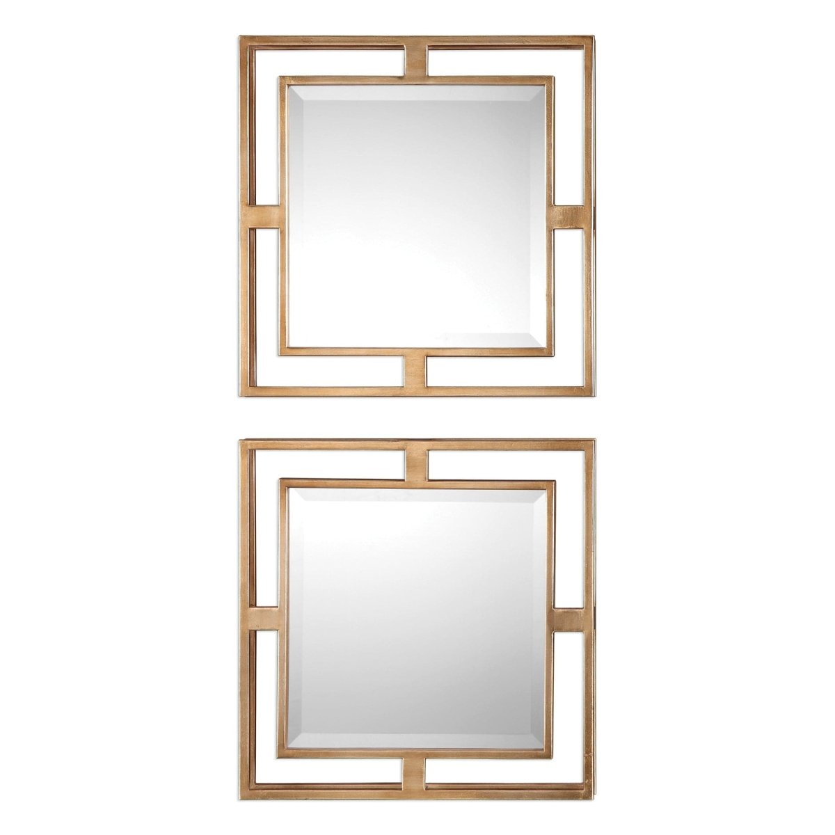 Allick Gold Square Mirrors S/2 - Uttermost - Square Mirrors by Modest Hut