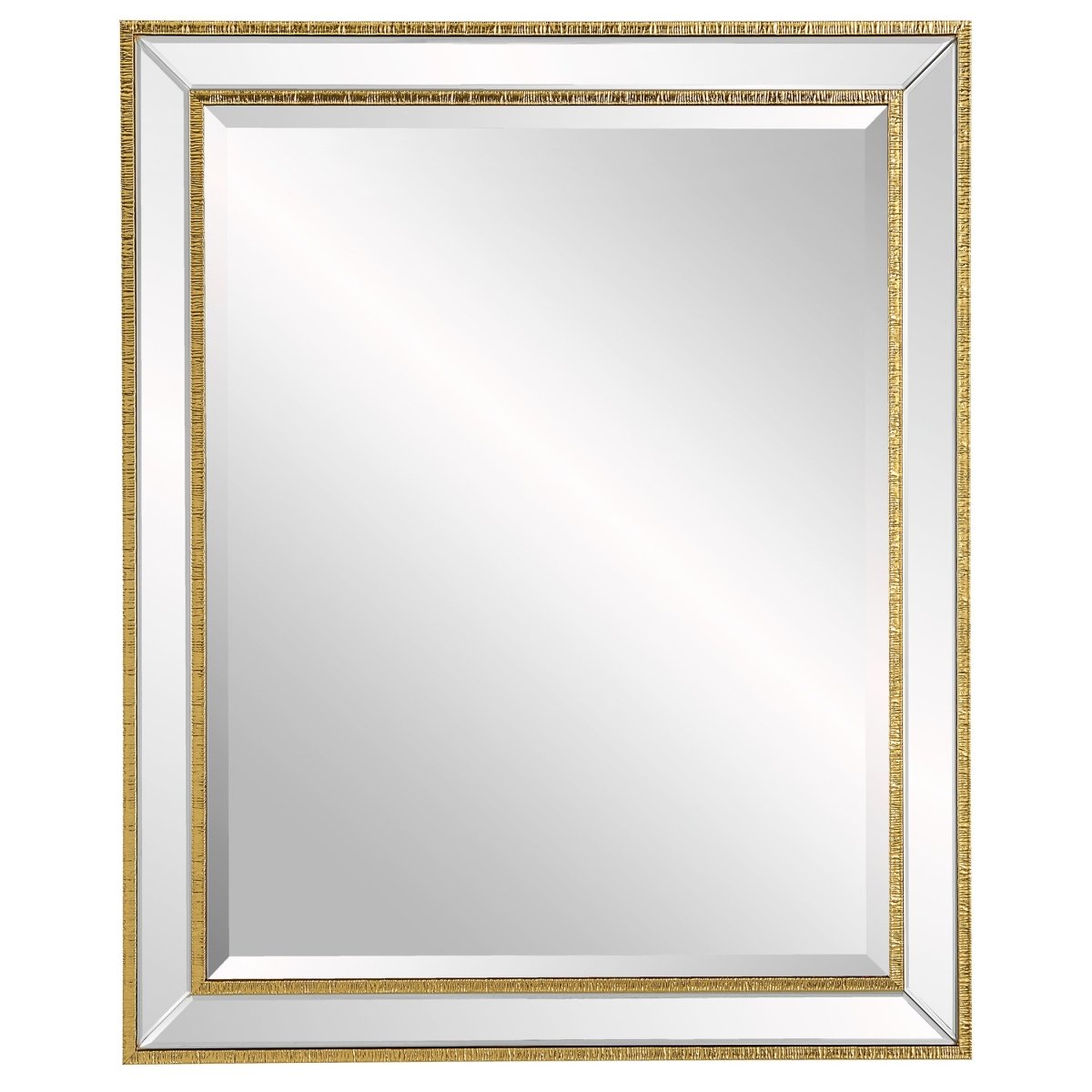 Beveled Mirror with Gold Accents - Uttermost - Square Mirrors by Modest Hut