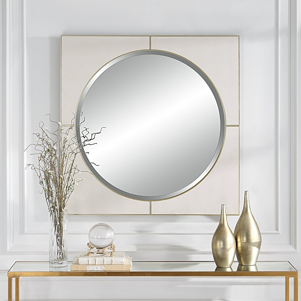 Cyprus White Square Mirror - Uttermost - Square Mirrors by Modest Hut