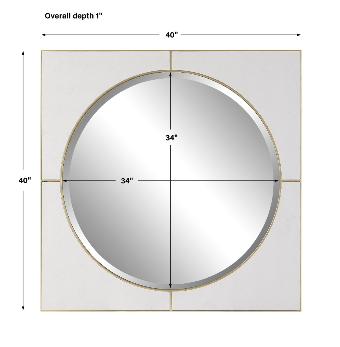 Cyprus White Square Mirror - Uttermost - Square Mirrors by Modest Hut