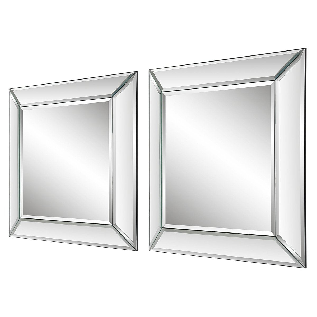 Elegant Frameless Mirror - Set Of 2 - Uttermost - Square Mirrors by Modest Hut