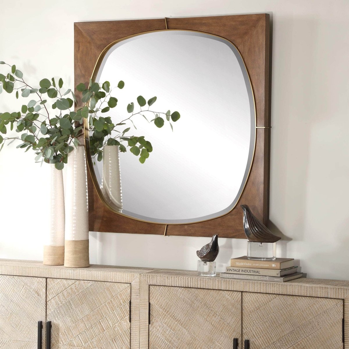 Garonne Square Walnut Mirror - Uttermost - Square Mirrors by Modest Hut