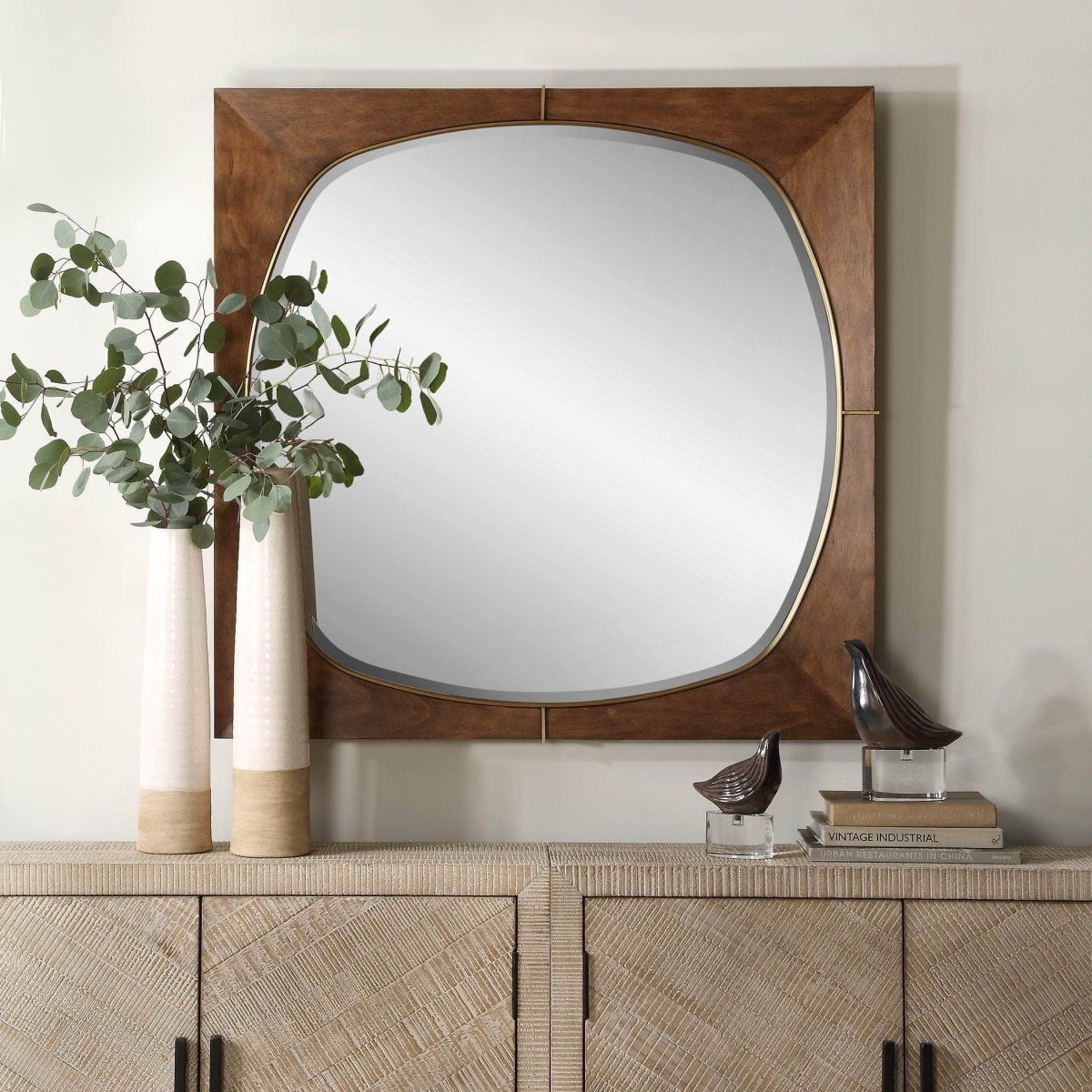 Garonne Square Walnut Mirror - Uttermost - Square Mirrors by Modest Hut