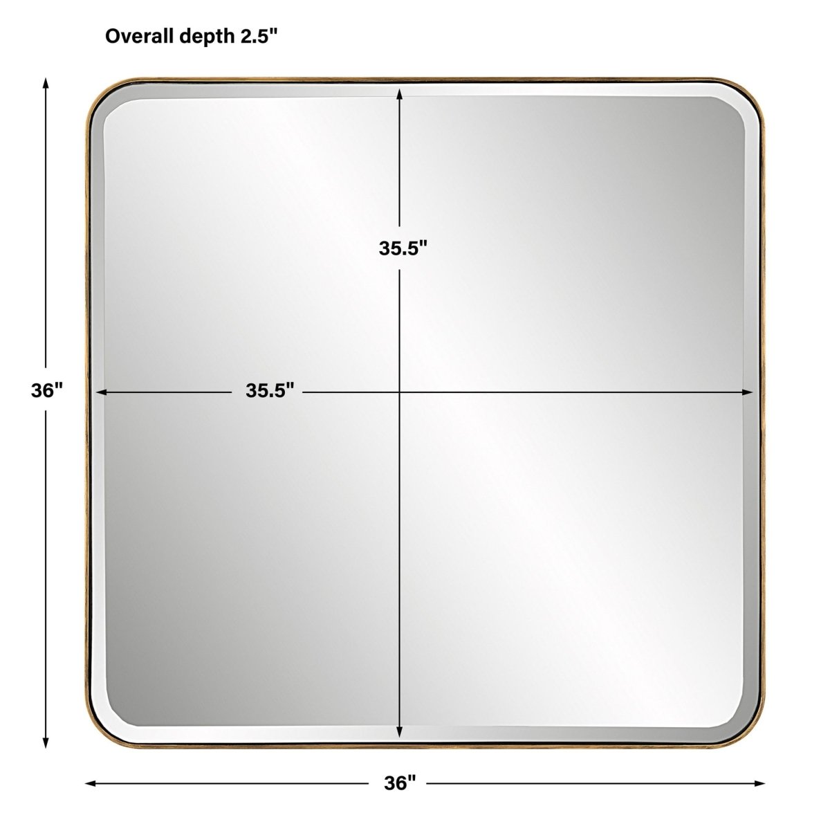 Hampshire Square Gold Mirror - Uttermost - Square Mirrors by Modest Hut