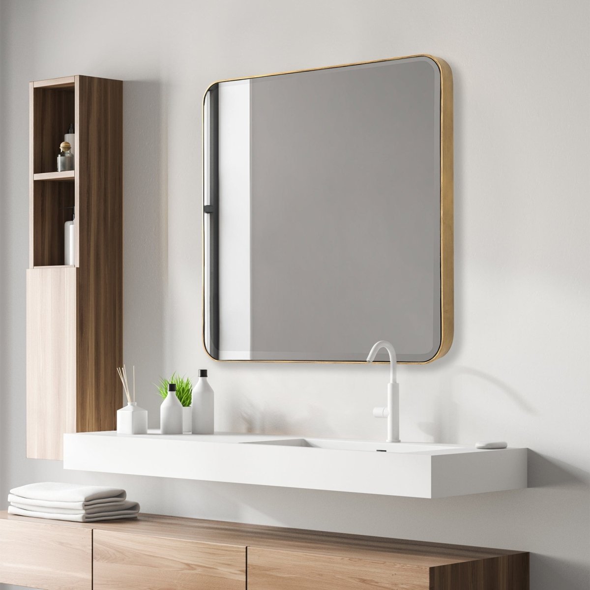 Hampshire Square Gold Mirror - Uttermost - Square Mirrors by Modest Hut