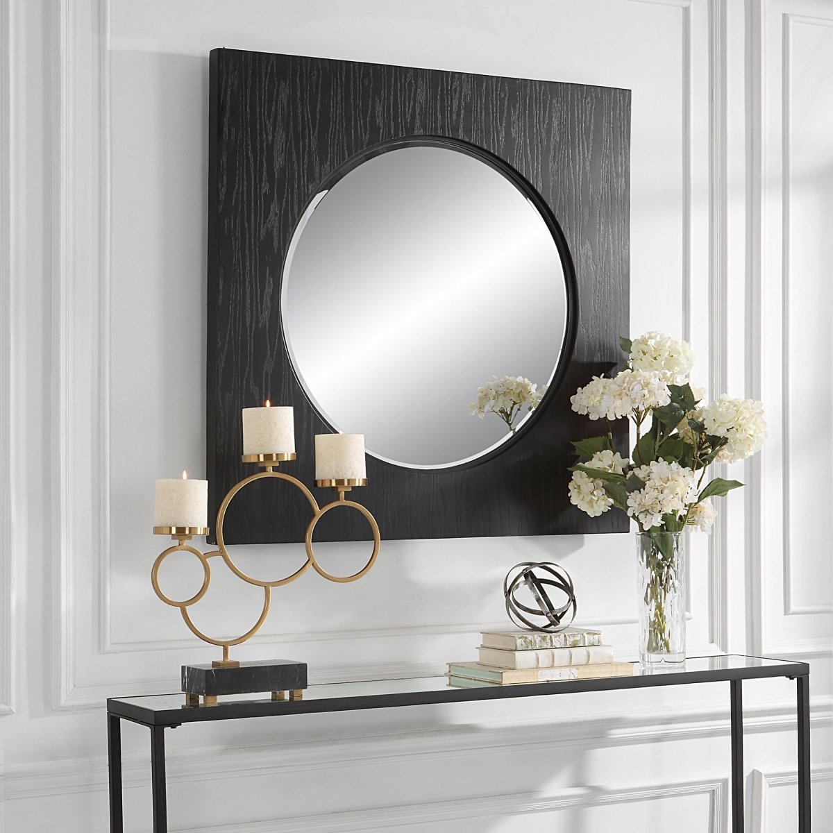 Hillview Wood Panel Mirror - Uttermost - Square Mirrors by Modest Hut