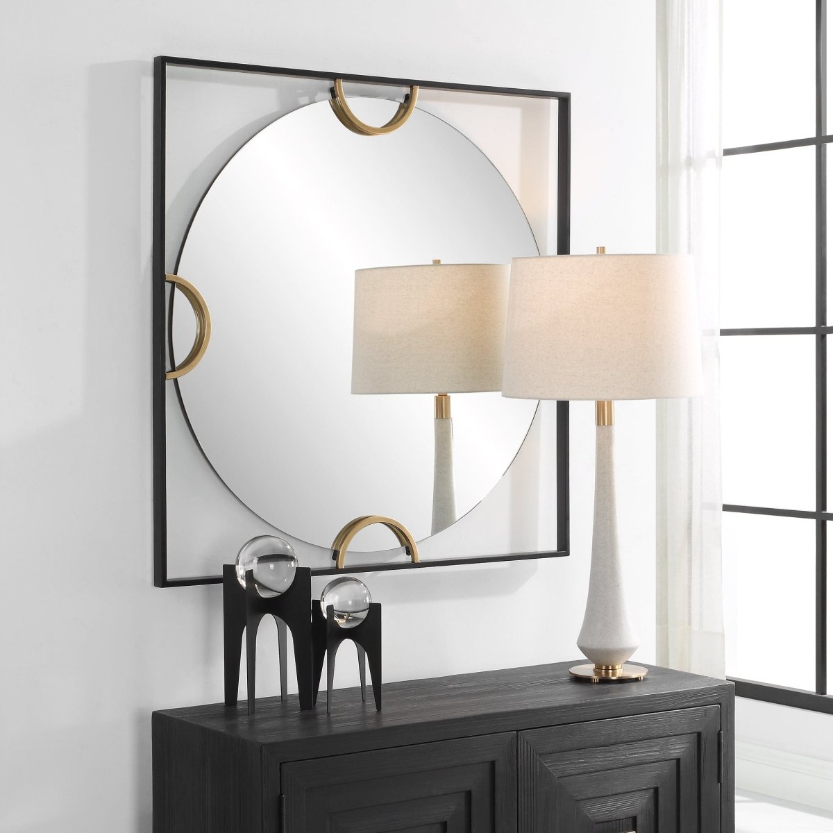 Hinson Square Mirror - Uttermost - Square Mirrors by Modest Hut