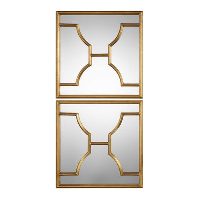 Mis Gold Square Mirrors (Set of 2) - Uttermost - Square Mirrors by Modest Hut
