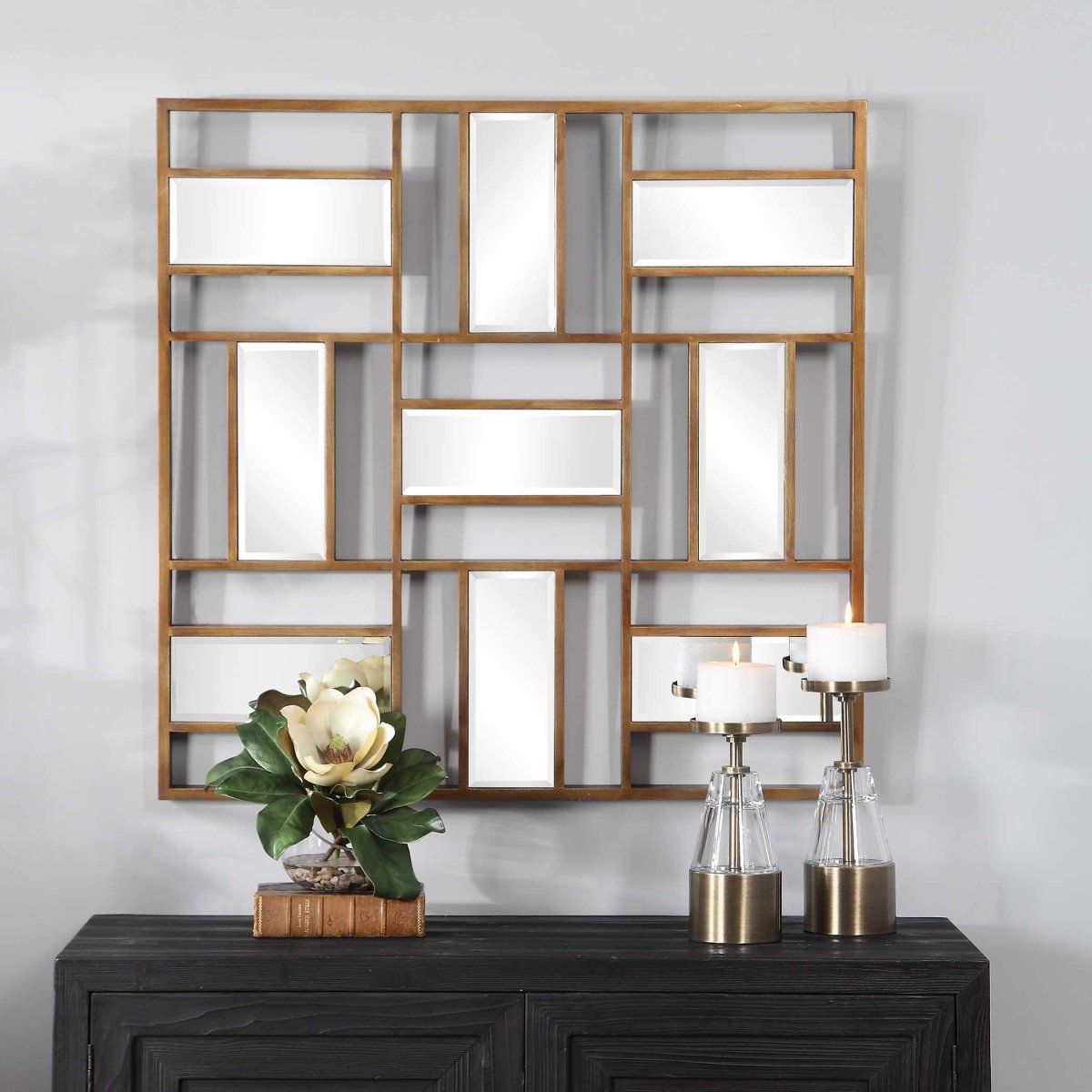 Nadina Wooden Framed Mirror - Uttermost - Square Mirrors by Modest Hut