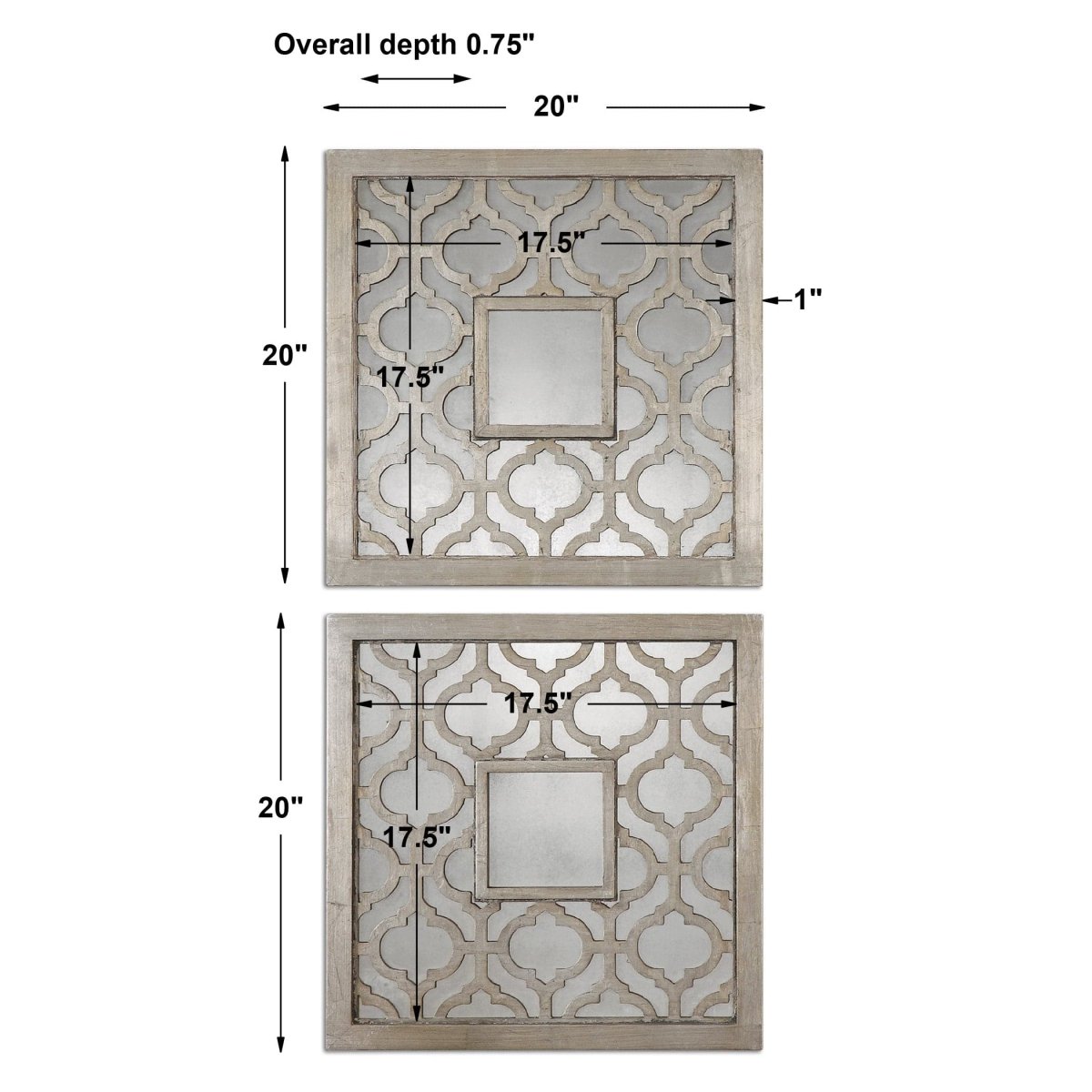 Sorbolo Squares Decorative Mirror Set/2 - Uttermost - Square Mirrors by Modest Hut