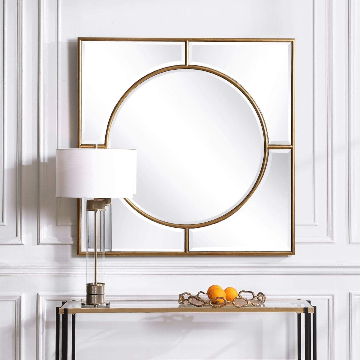 Standford Gold Square Mirror - Uttermost - Square Mirrors by Modest Hut