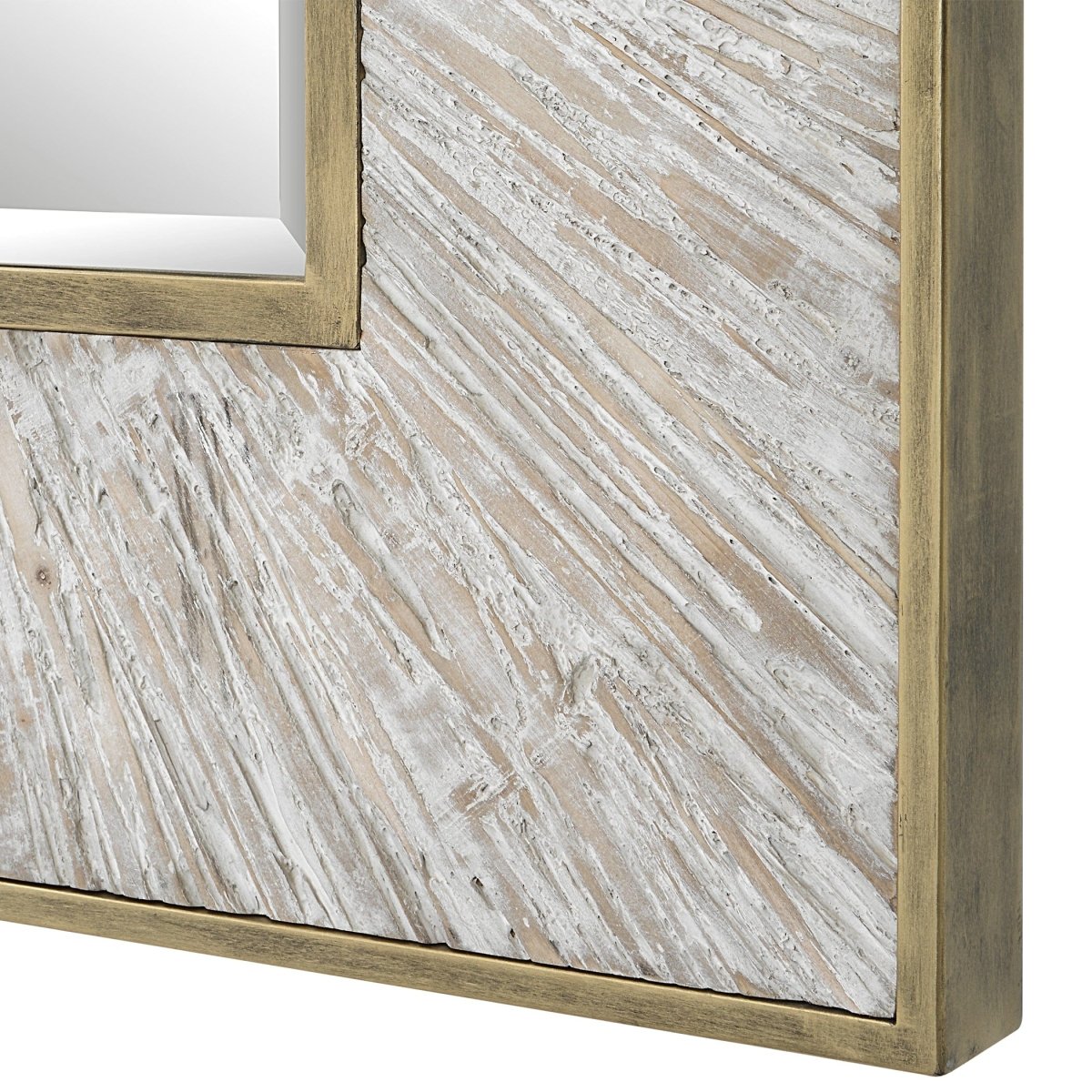 Wharton Whitewashed Square Mirror - Uttermost - Square Mirrors by Modest Hut