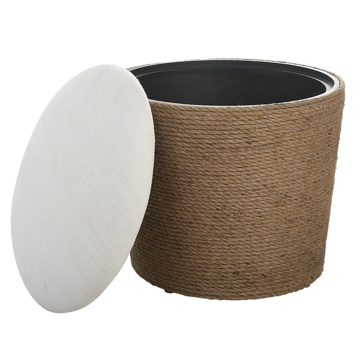 Textured Fabric Removable Top Stool - Uttermost - Stools by Modest Hut