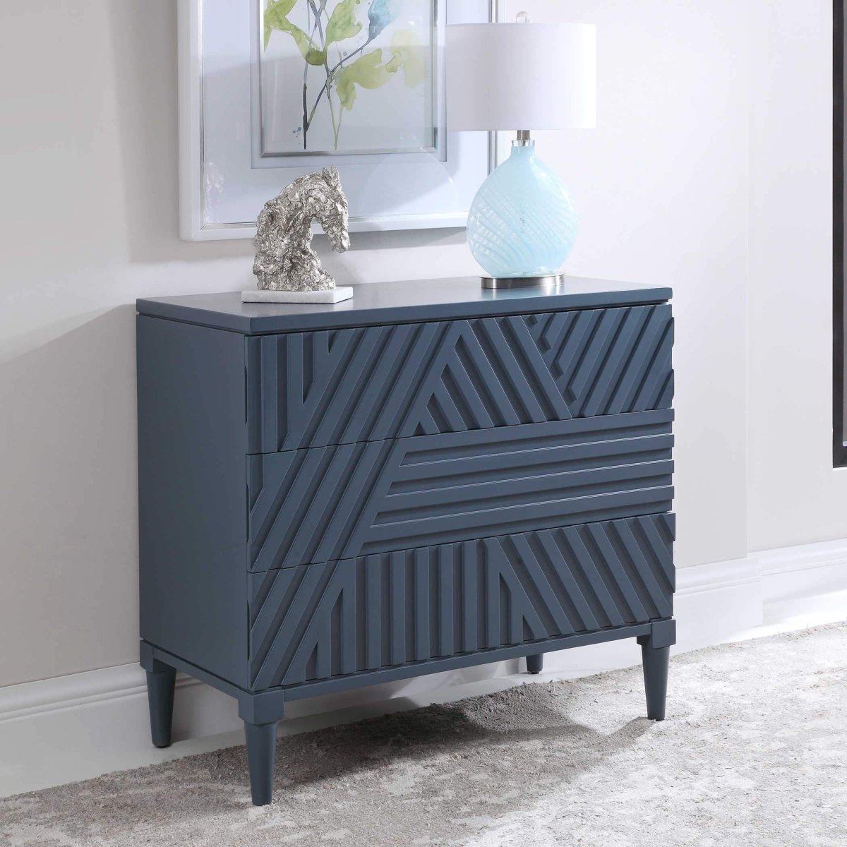 Colby Geometric Accent Chest - Uttermost - Storage Chests by Modest Hut