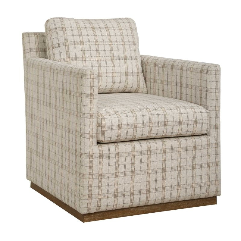 Basie Casual Linen Swivel Chair - Chairs