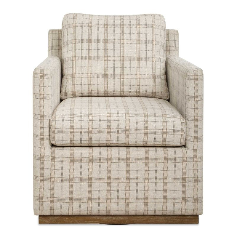 Basie Casual Linen Swivel Chair - Chairs
