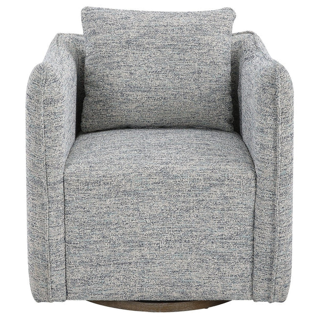 Corben Blue Swivel Chair - Uttermost - Swivel Chairs by Modest Hut